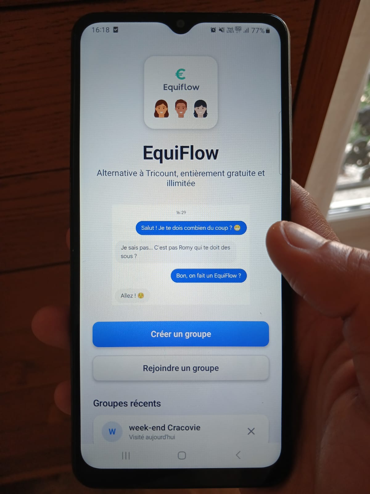 Aperçu de l'application EquiFlow sur smartphone